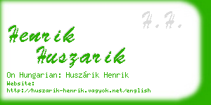 henrik huszarik business card