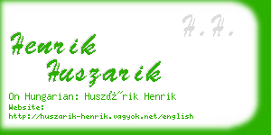 henrik huszarik business card